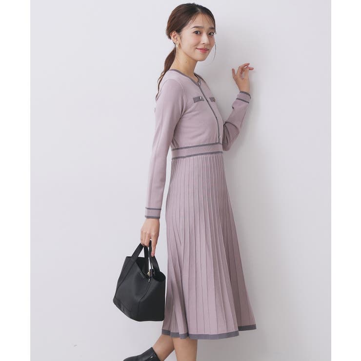 バイカラードッキング風ニットワンピース【洗濯機OK/抗ピル】 | index | 詳細画像5 