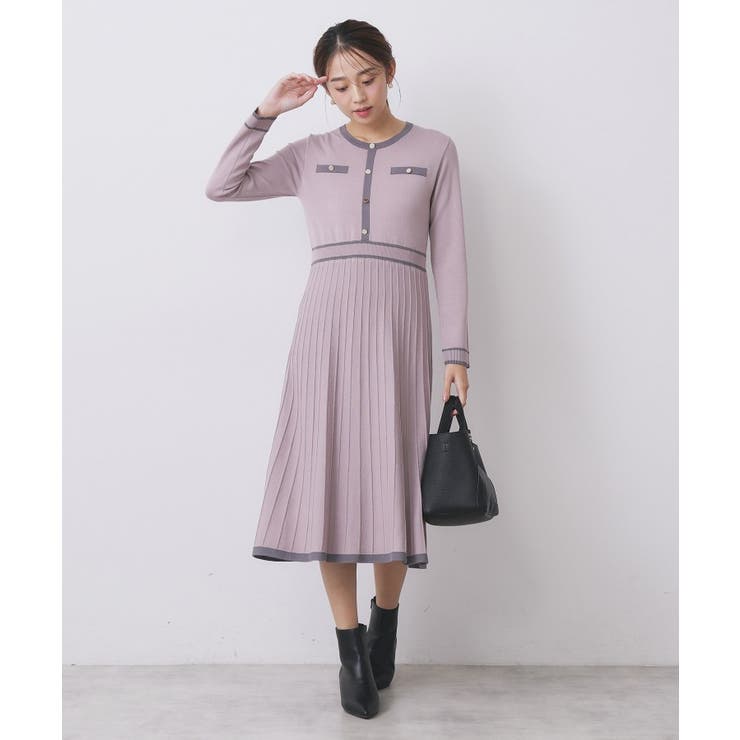 バイカラードッキング風ニットワンピース【洗濯機OK/抗ピル】 | index | 詳細画像6 