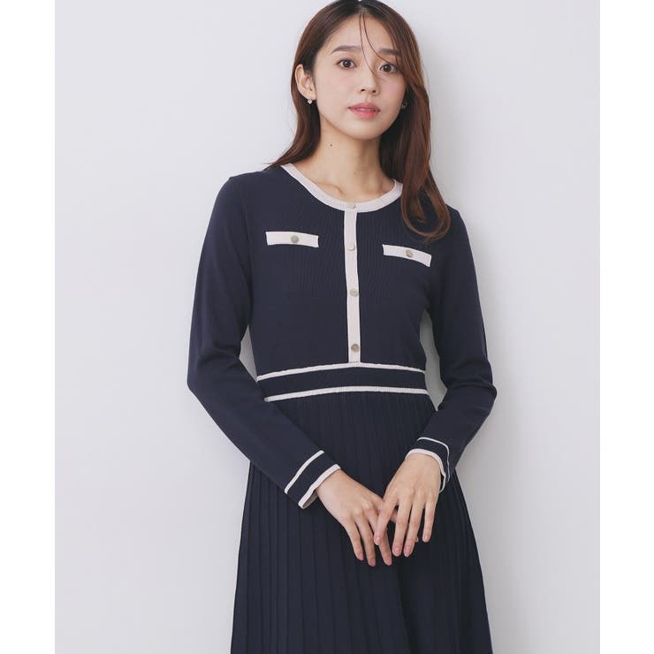 バイカラードッキング風ニットワンピース【洗濯機OK/抗ピル】 | index | 詳細画像9 