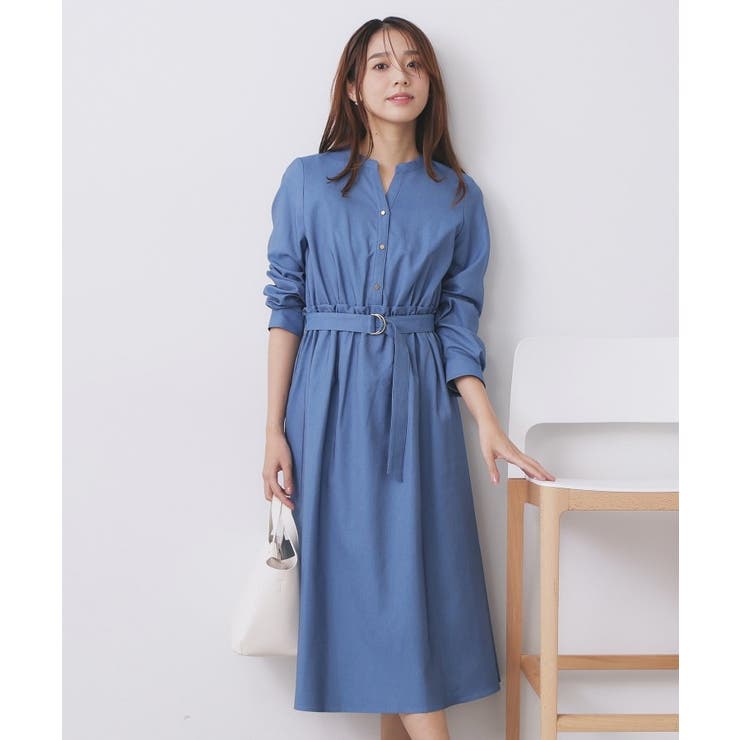 シャンブレーツイルドッキングフレアワンピース【洗濯機OK/イージーアイロン】 | index | 詳細画像8 