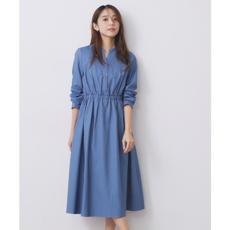 シャンブレーツイルドッキングフレアワンピース【洗濯機OK/イージーアイロン】 | index | 詳細画像12 