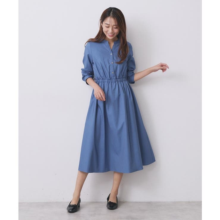 シャンブレーツイルドッキングフレアワンピース【洗濯機OK/イージーアイロン】 | index | 詳細画像13 