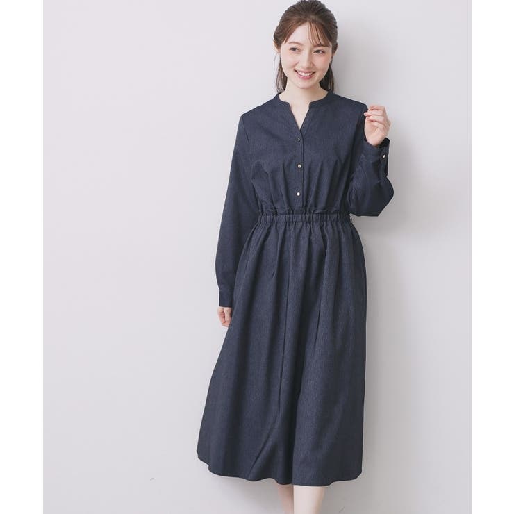 シャンブレーツイルドッキングフレアワンピース【洗濯機OK/イージーアイロン】 | index | 詳細画像18 