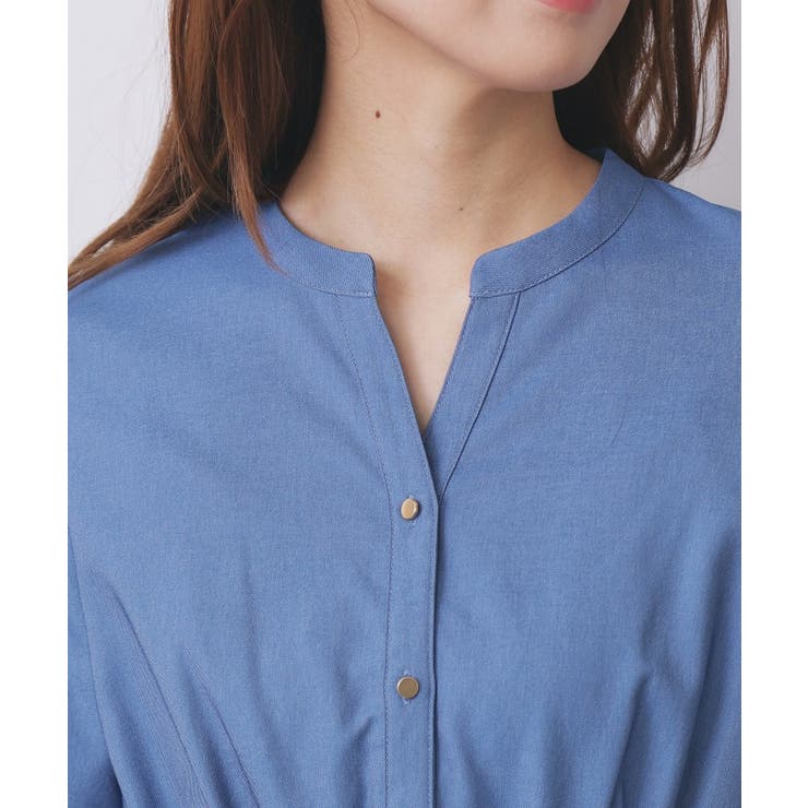 シャンブレーツイルドッキングフレアワンピース【洗濯機OK/イージーアイロン】 | index | 詳細画像25 