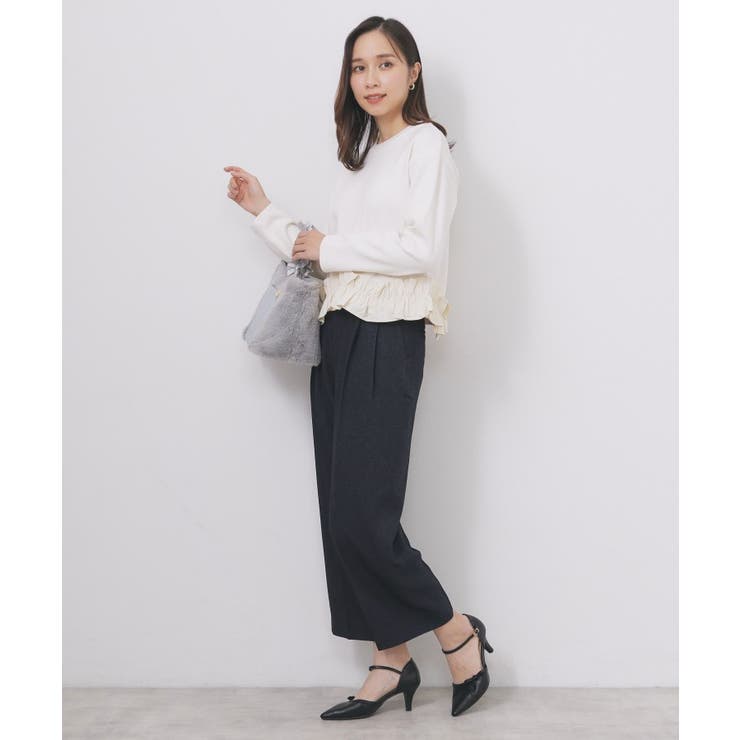 カルゼツイードストレッチワイドパンツ【洗濯機OK 防シワ イージーアイロン | index | 詳細画像7 