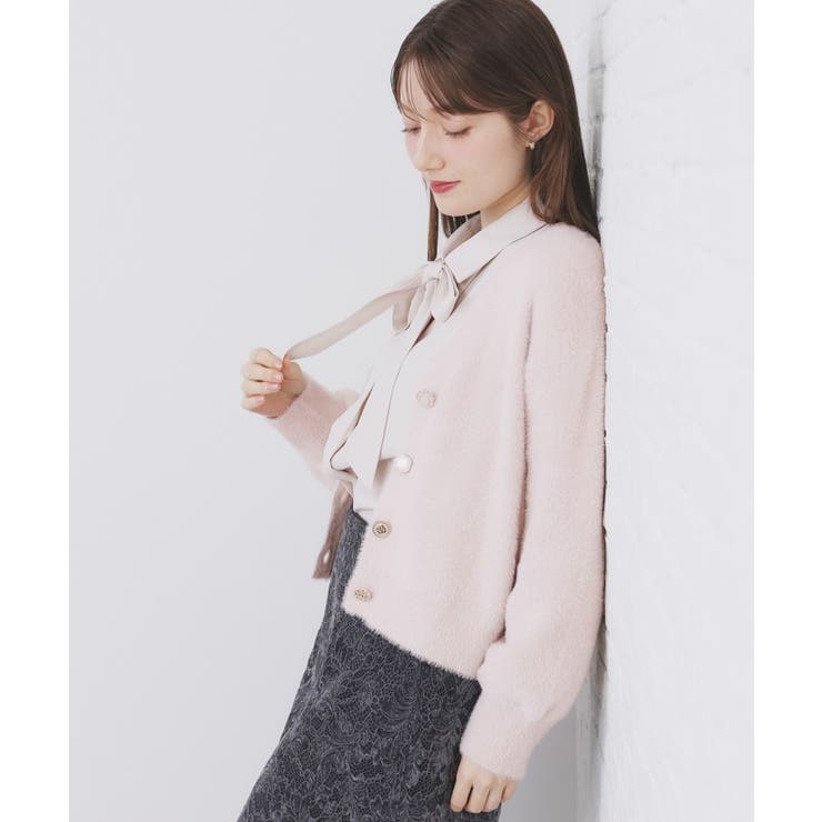 ラメフェザーヤーンVネックカーディガン【洗濯機OK】 | index | 詳細画像9 