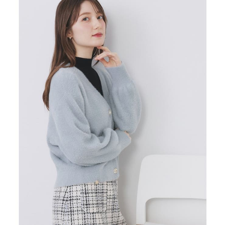 ラメフェザーヤーンVネックカーディガン【洗濯機OK】 | index | 詳細画像13 