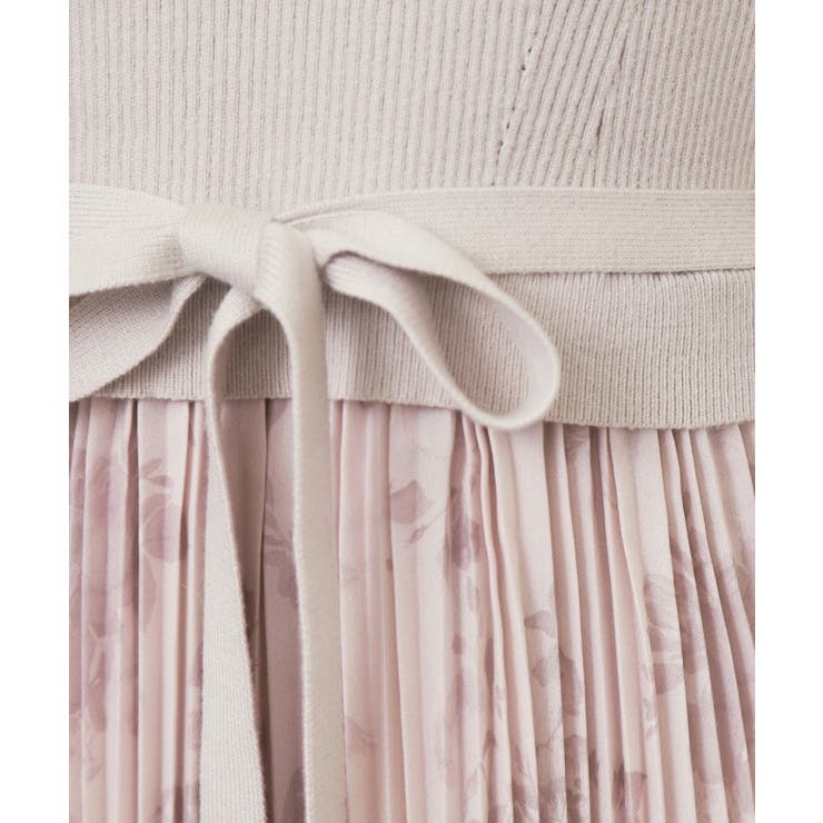 フラワープリーツドッキングニットワンピース【洗濯機OK】 | index | 詳細画像7 