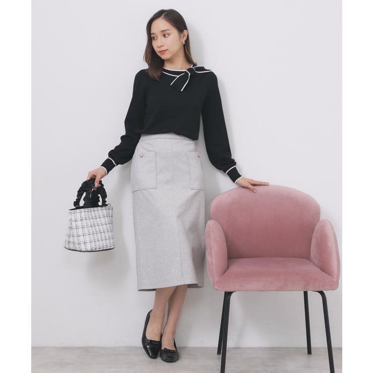 サイドリボンバイカラーニット【洗濯機OK】 | index | 詳細画像4 