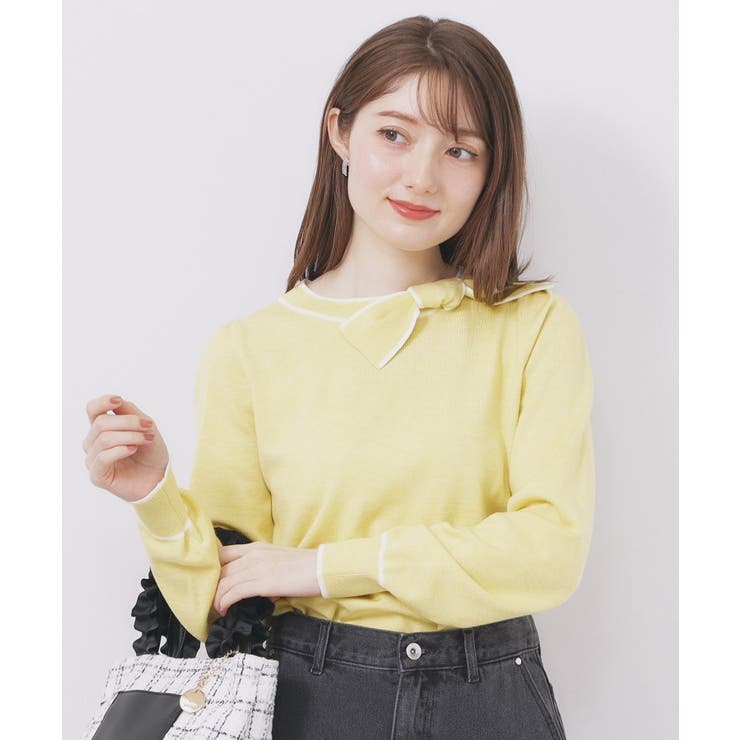 サイドリボンバイカラーニット【洗濯機OK】 | index | 詳細画像9 