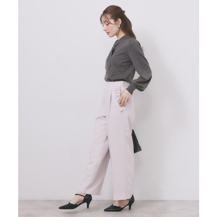 ゴールドパーツ付きボウタイニット【洗濯機OK】《10col/XS～LL》 | index | 詳細画像3 