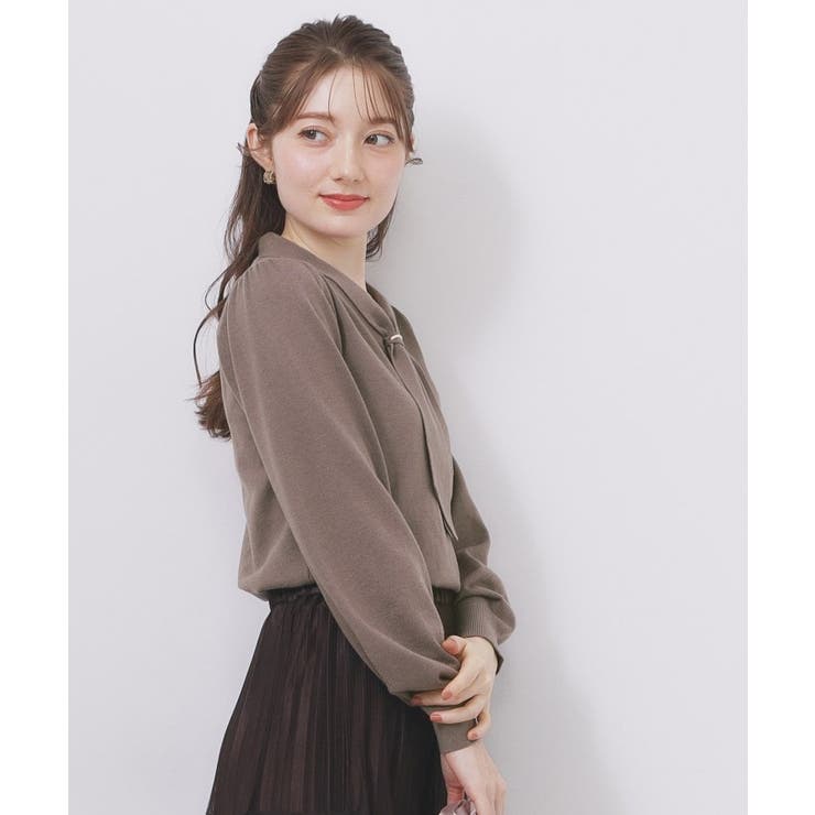 ゴールドパーツ付きボウタイニット【洗濯機OK】《10col/XS～LL》 | index | 詳細画像25 