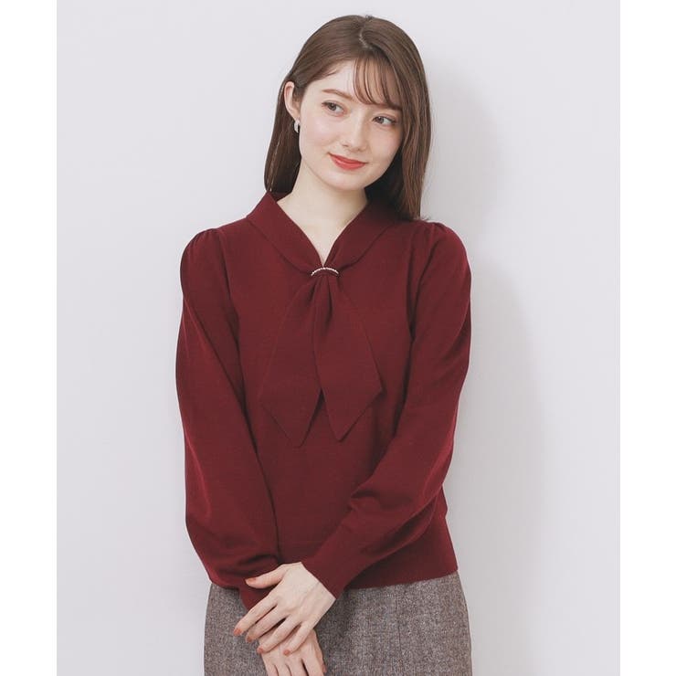 ゴールドパーツ付きボウタイニット【洗濯機OK】《10col/XS～LL》 | index | 詳細画像41 