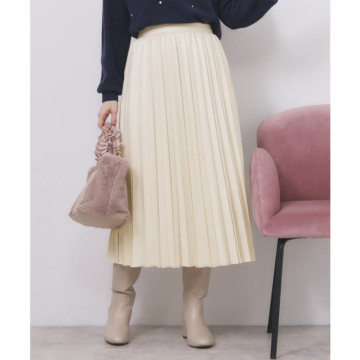 アイボリー(004) | プリーツスカート【洗濯機OK】 | index