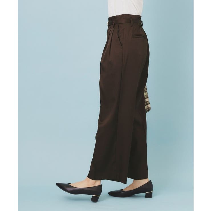 ベルト付き2タックワイドパンツ【洗濯機OK ストレッチ 防シワ | index | 詳細画像10 