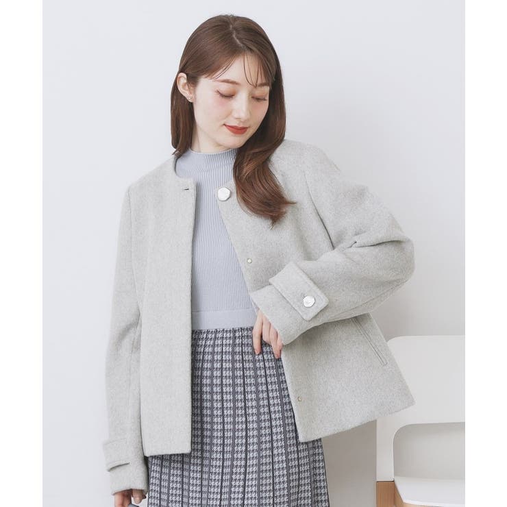 ノーカラーショートコート[品番：WRDW0225089]｜index（インデックス