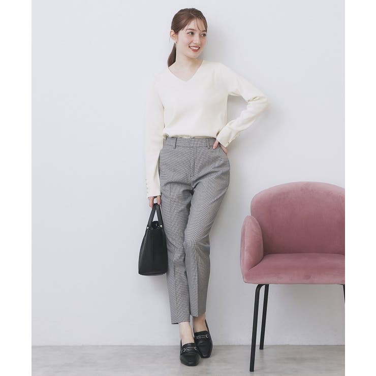 ゴールドボタンVネックニット【洗濯機OK】《6col》 | index | 詳細画像2 