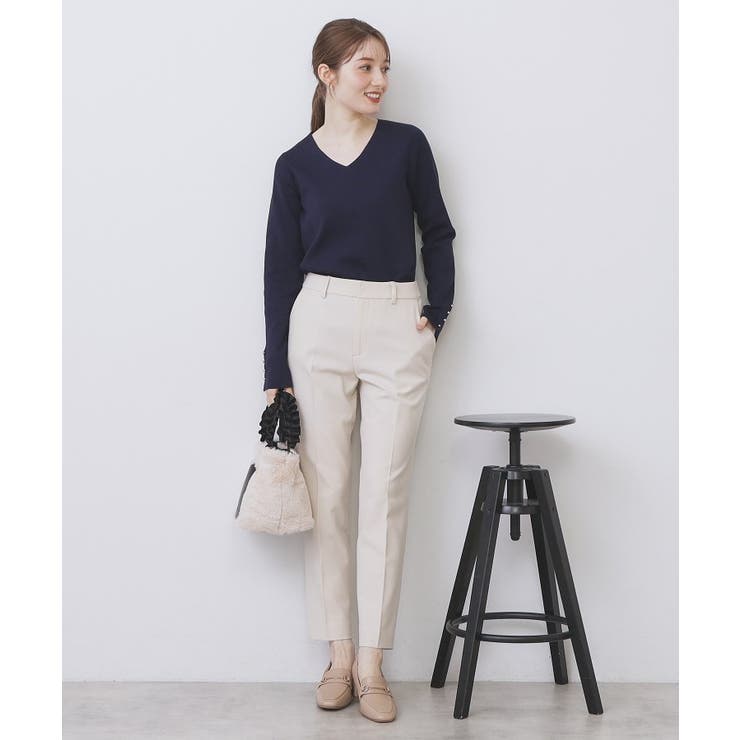 ゴールドボタンVネックニット【洗濯機OK】《6col》 | index | 詳細画像10 