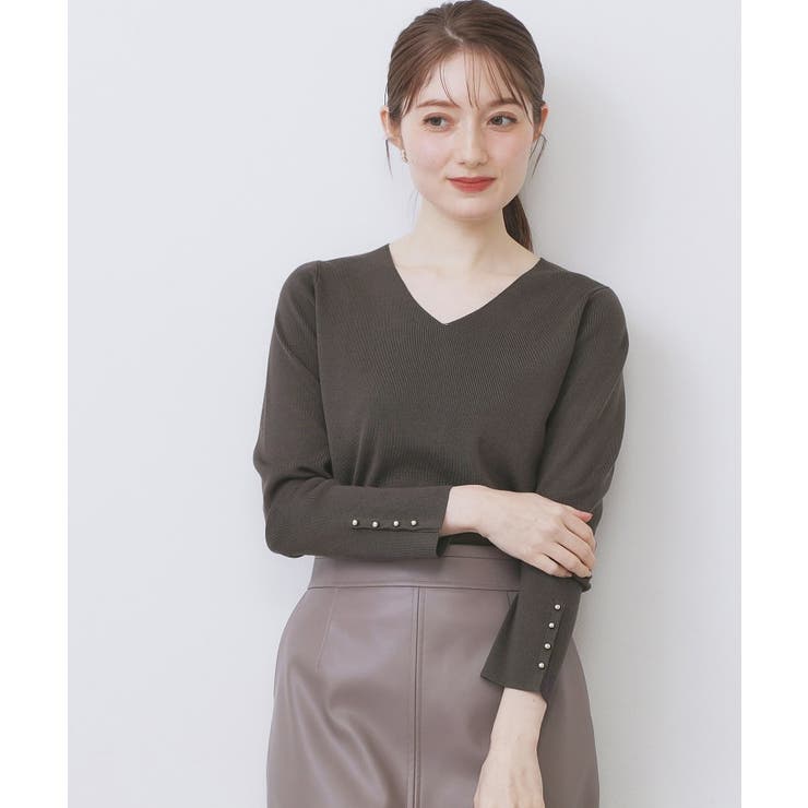 ゴールドボタンVネックニット【洗濯機OK】《6col》 | index | 詳細画像13 