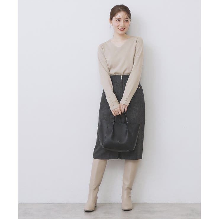 ゴールドボタンVネックニット【洗濯機OK】《6col》 | index | 詳細画像18 