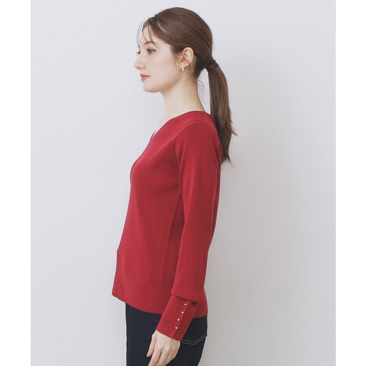 ゴールドボタンVネックニット【洗濯機OK】《6col》 | index | 詳細画像26 