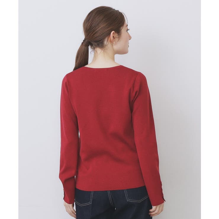 ゴールドボタンVネックニット【洗濯機OK】《6col》 | index | 詳細画像27 