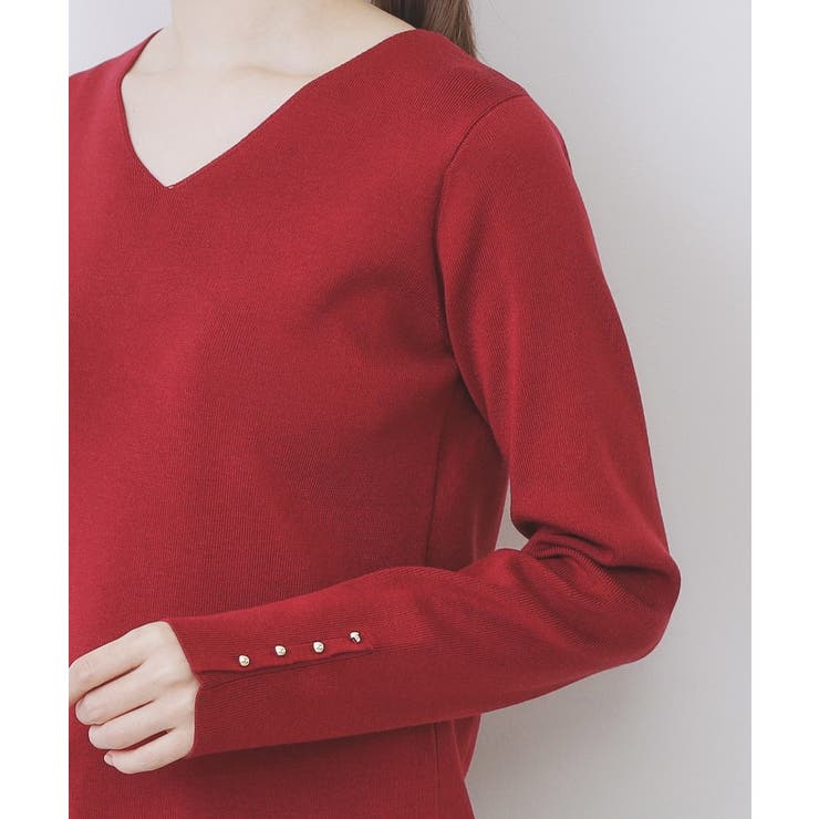 ゴールドボタンVネックニット【洗濯機OK】《6col》 | index | 詳細画像29 