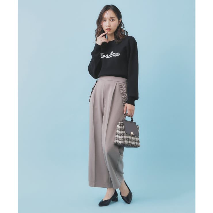 パール調ロゴクルーネックニット【洗濯機OK】 | index | 詳細画像2 