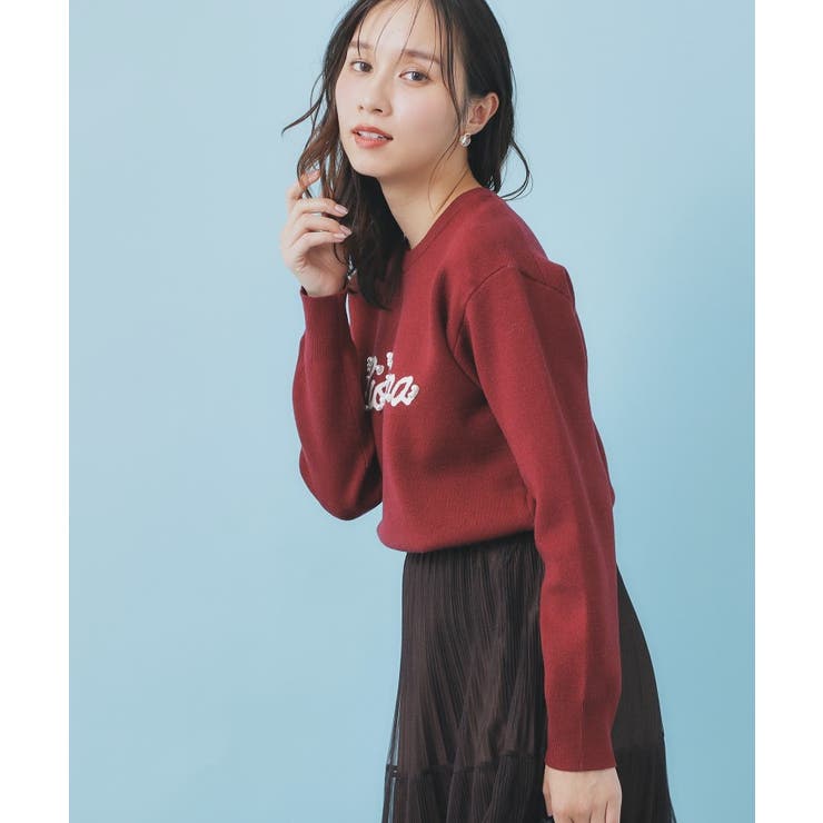 パール調ロゴクルーネックニット【洗濯機OK】 | index | 詳細画像5 