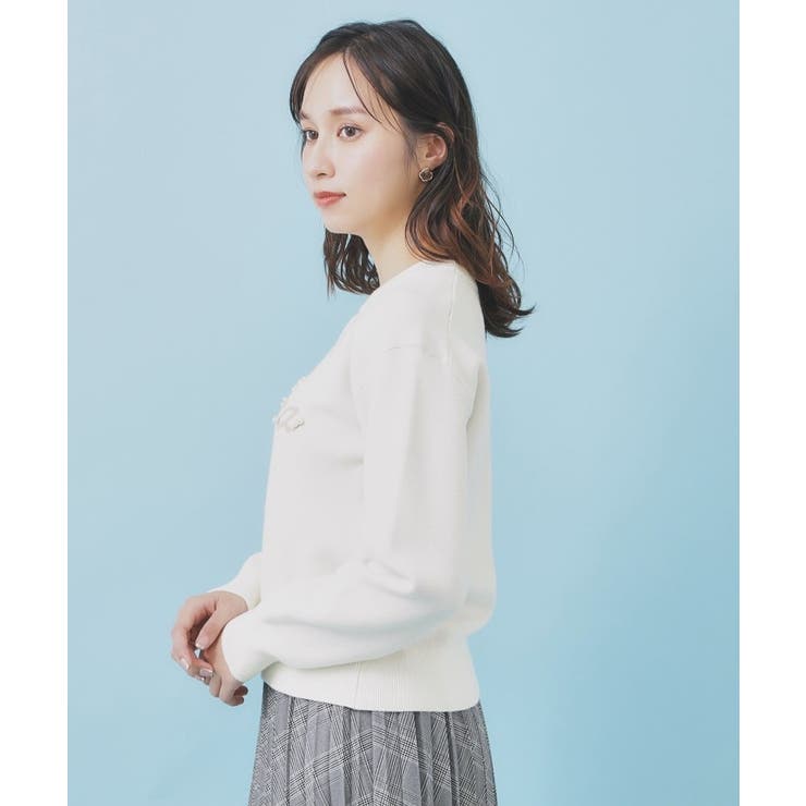 パール調ロゴクルーネックニット【洗濯機OK】 | index | 詳細画像14 