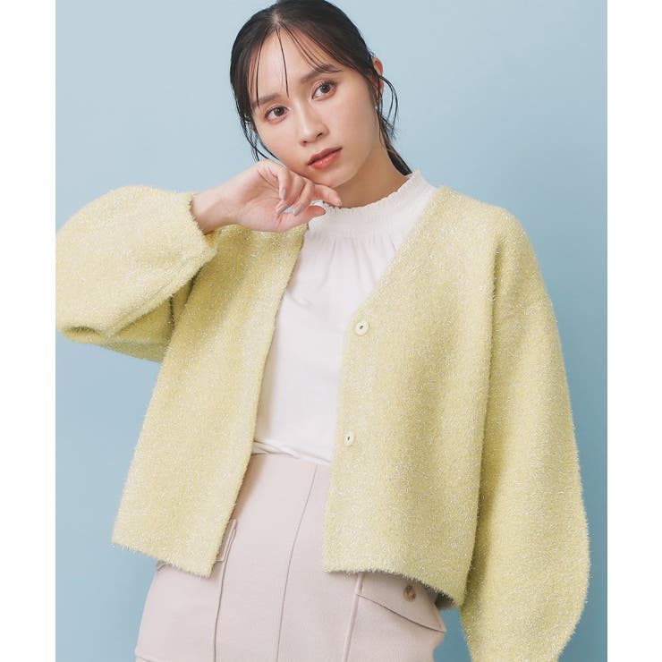 リボンブローチフィルムラメフェザーカーディガン【洗濯機OK】 | index | 詳細画像19 