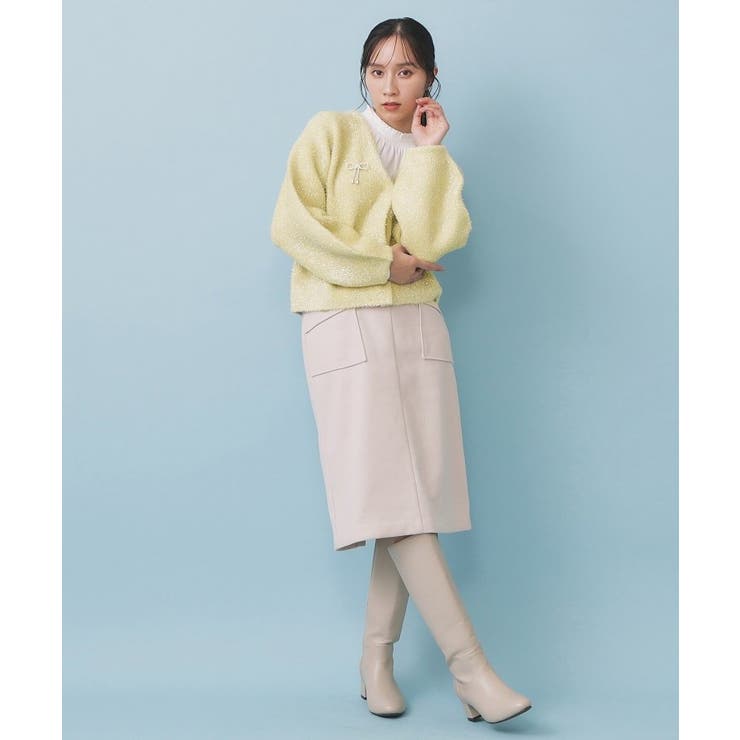 リボンブローチフィルムラメフェザーカーディガン【洗濯機OK】 | index | 詳細画像20 