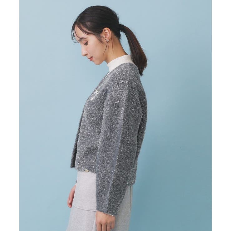 リボンブローチフィルムラメフェザーカーディガン【洗濯機OK】 | index | 詳細画像26 