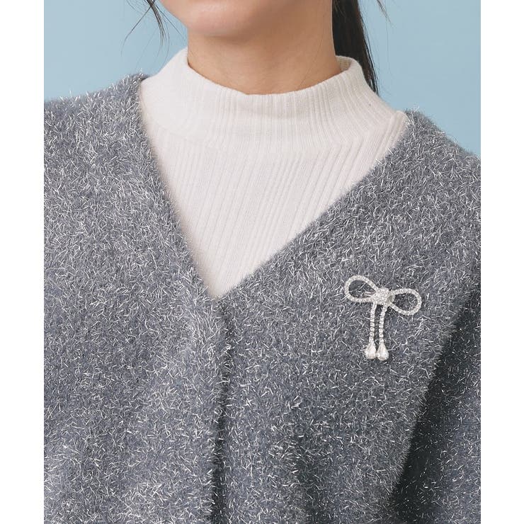 リボンブローチフィルムラメフェザーカーディガン【洗濯機OK】 | index | 詳細画像28 