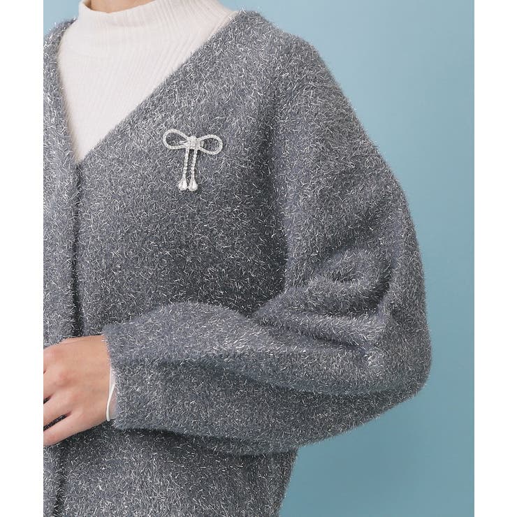 リボンブローチフィルムラメフェザーカーディガン【洗濯機OK】 | index | 詳細画像29 