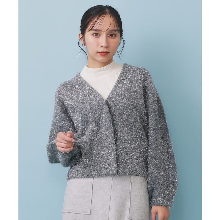 リボンブローチフィルムラメフェザーカーディガン【洗濯機OK】 | index | 詳細画像32 