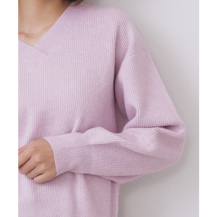 片畦Vネックボクシーパフニット【洗濯機OK】 | index | 詳細画像27 