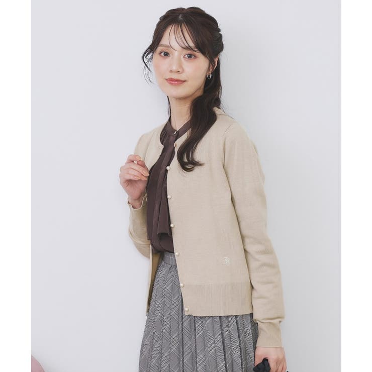 ビジュークルーネックカーディガン【洗濯機OK】《7col/XS～LL》 | index | 詳細画像11 