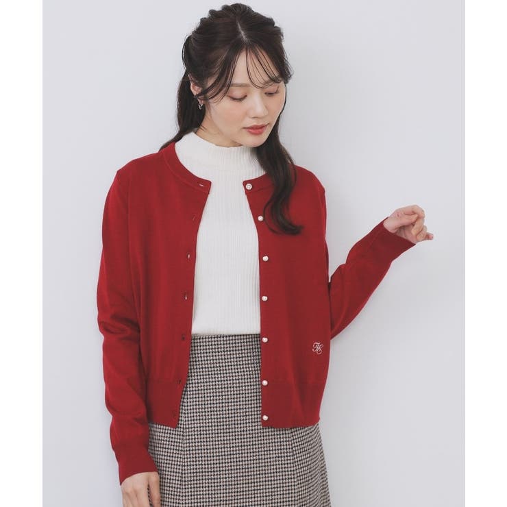 ビジュークルーネックカーディガン【洗濯機OK】《7col/XS～LL》 | index | 詳細画像16 