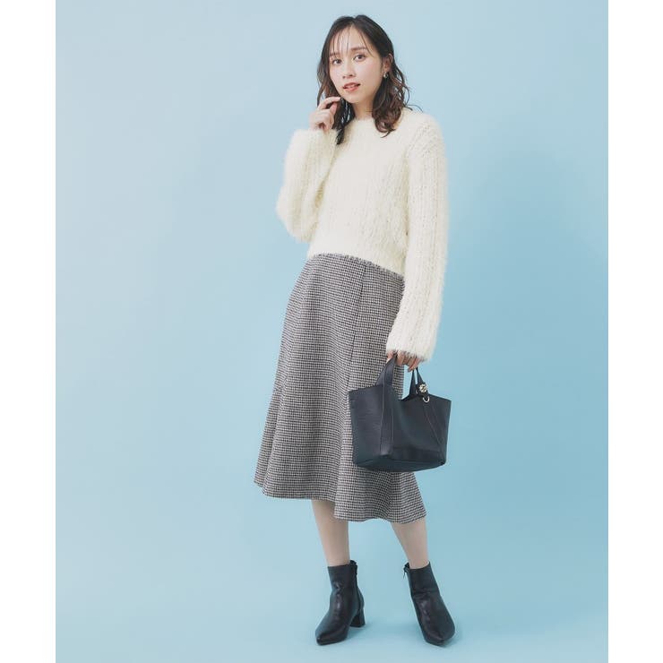 透かし編みショートフェザーニット【洗濯機OK】 | index | 詳細画像2 