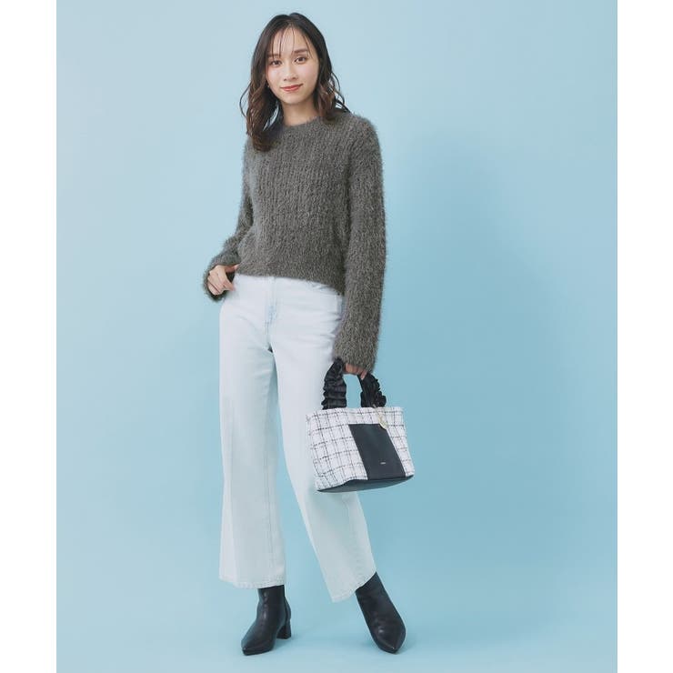 透かし編みショートフェザーニット【洗濯機OK】 | index | 詳細画像6 