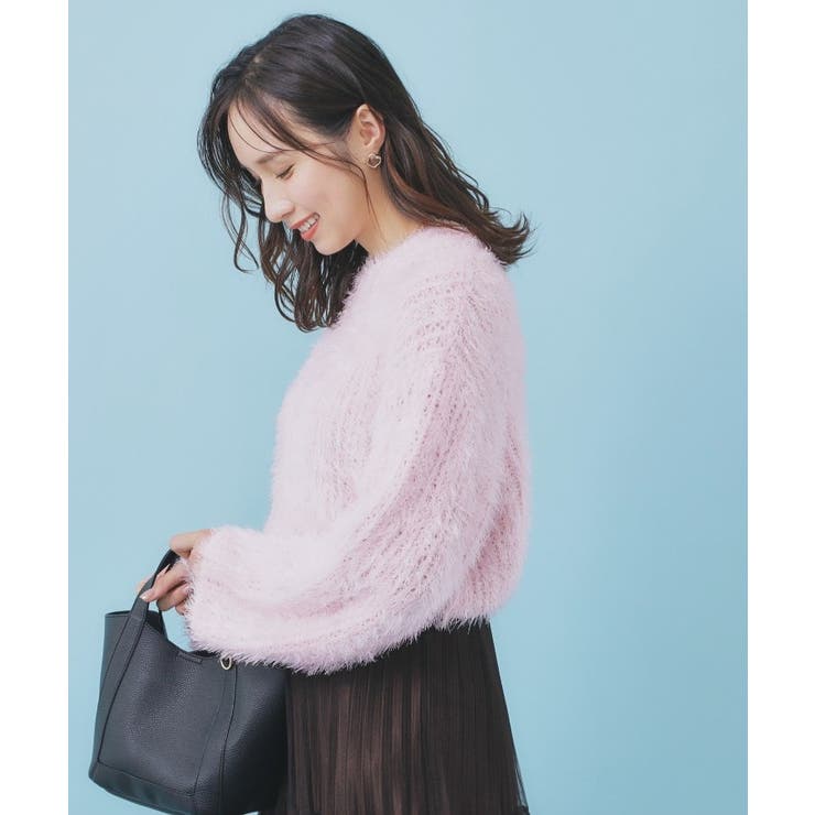 透かし編みショートフェザーニット【洗濯機OK】 | index | 詳細画像9 