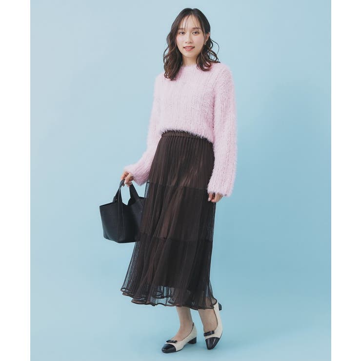 透かし編みショートフェザーニット【洗濯機OK】 | index | 詳細画像10 