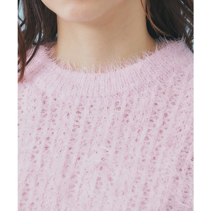 透かし編みショートフェザーニット【洗濯機OK】 | index | 詳細画像16 