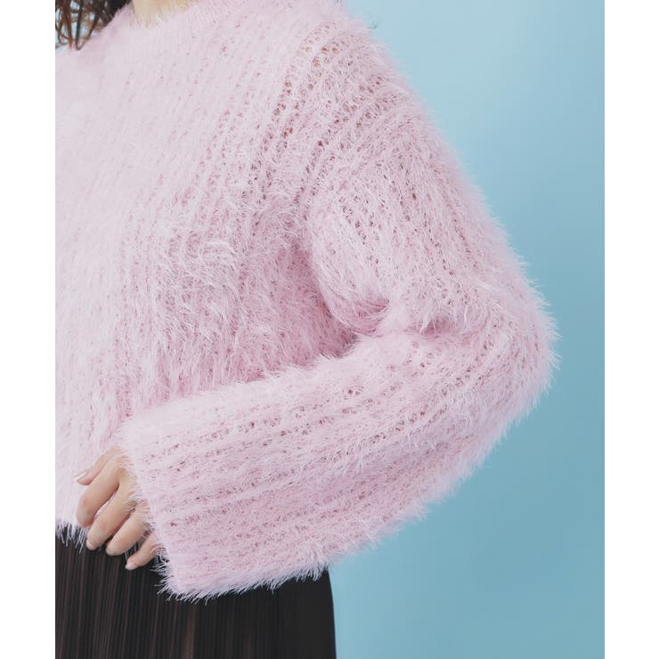 透かし編みショートフェザーニット【洗濯機OK】 | index | 詳細画像17 