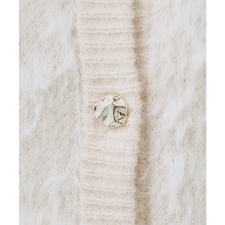 フェザー幾何ジャカードクルーミドルカーディガン【洗濯機OK】 | index | 詳細画像12 