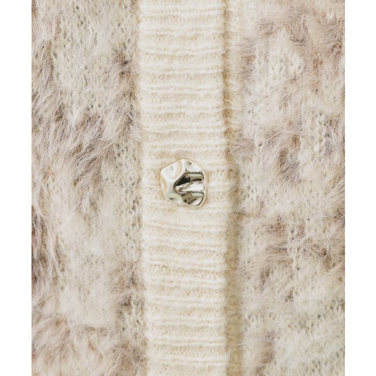 フェザー幾何ジャカードクルーミドルカーディガン【洗濯機OK】 | index | 詳細画像4 