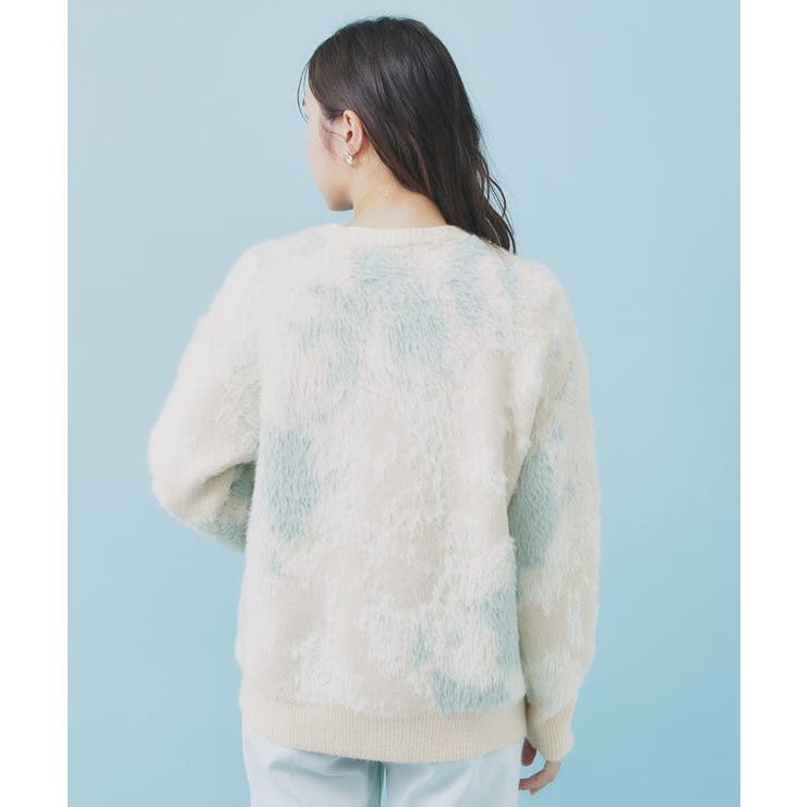 フェザー幾何ジャカードクルーミドルカーディガン【洗濯機OK】 | index | 詳細画像15 