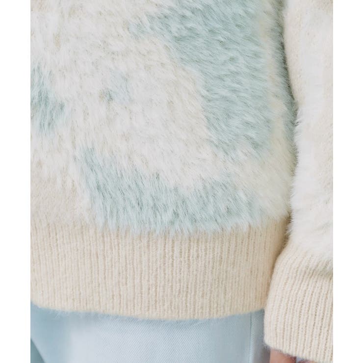 フェザー幾何ジャカードクルーミドルカーディガン【洗濯機OK】 | index | 詳細画像18 