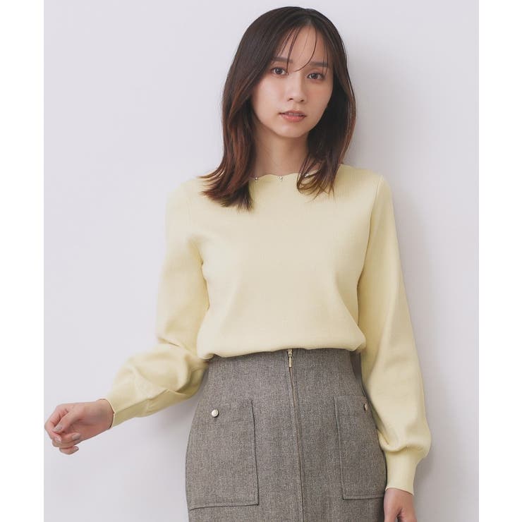 ラメスカラップビジューデザインニット【洗濯機OK】《6col/S～LL》 | index | 詳細画像8 